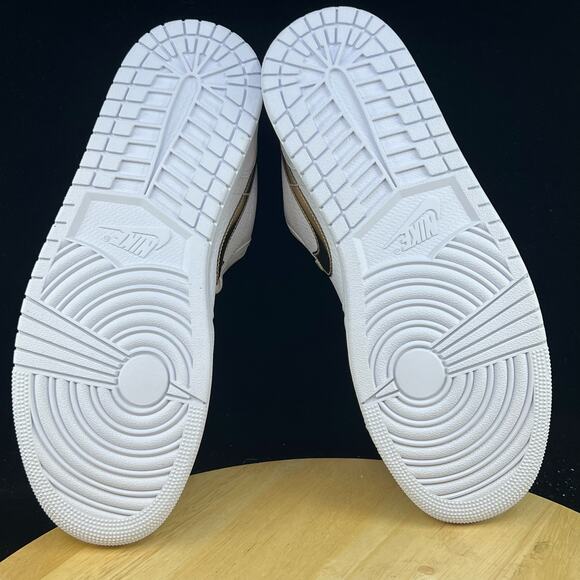 Nike Air Jordan 1 Low Se White-Metallic Gold-White Womens Sz 11.5 [CZ4776-100] - Picture 9 of 10